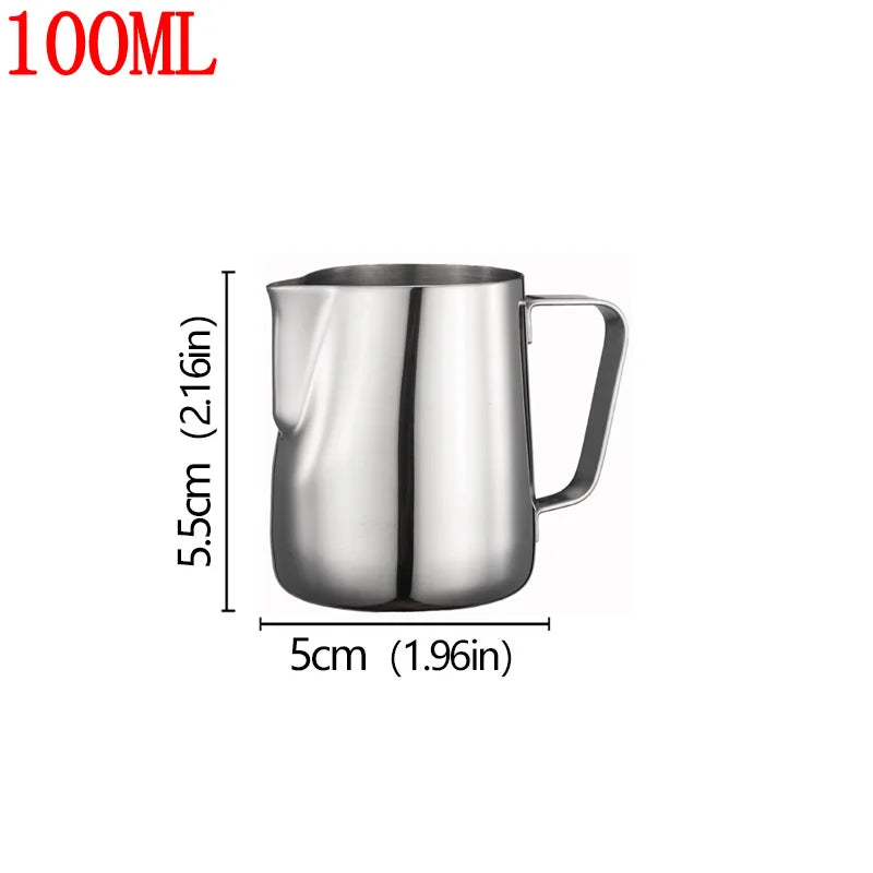 Stainless Steel Milk Frother Jug Coffee Milk Frothing Jug Latte Pitcher Measurement Jug Espresso Barista Tool Coffee Accessories