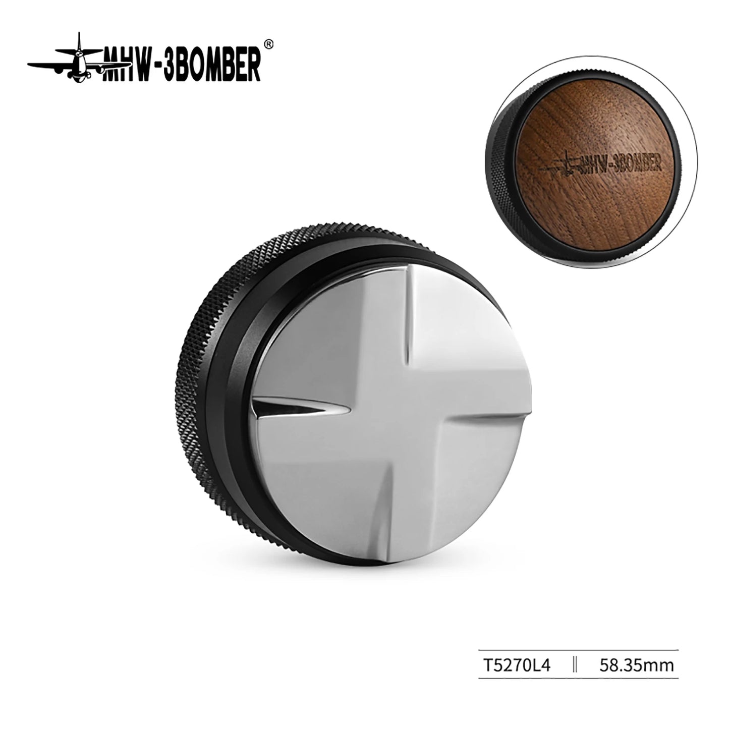 Tamper de Café MHW-3BOMBER 51/53.35/58.35MM - Tamper para Espresso con 2 Resortes, Base de Rosca de Acero Inoxidable, Accesorio para Baristas en Casa