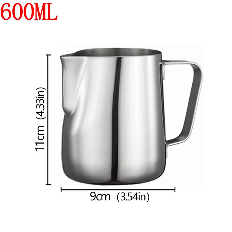 Stainless Steel Milk Frother Jug Coffee Milk Frothing Jug Latte Pitcher Measurement Jug Espresso Barista Tool Coffee Accessories