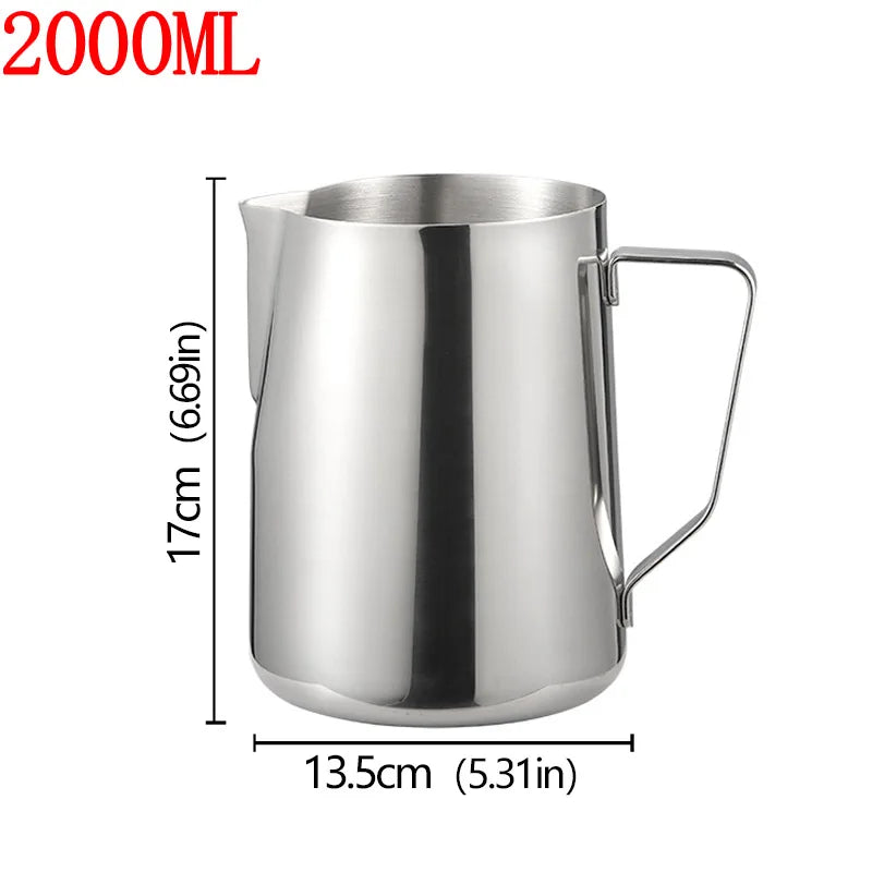 Stainless Steel Milk Frother Jug Coffee Milk Frothing Jug Latte Pitcher Measurement Jug Espresso Barista Tool Coffee Accessories