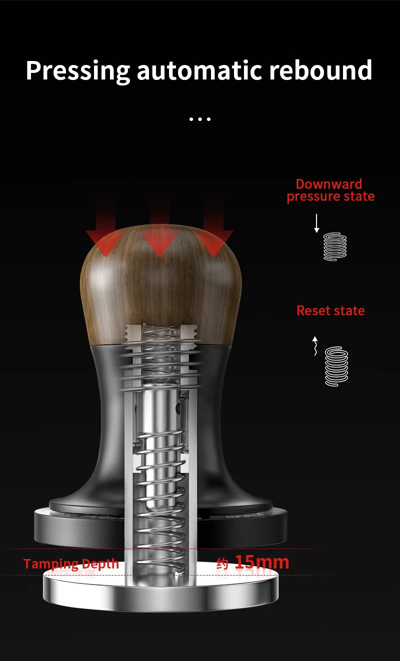 MHW-3BOMBER Tamper de Café 30lbs - Base Ondulada, Presión Constante, Tamper para Espresso con 3 Resortes, Herramienta para Baristas en Casa