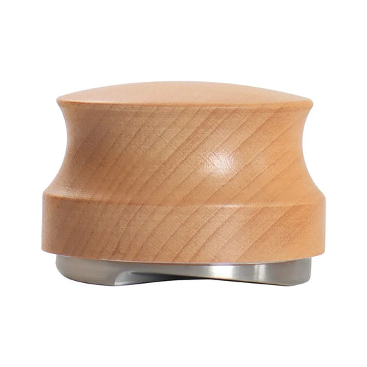 Distribuidor y Tamper de Café, Profundidad Ajustable - Tamper Manual Profesional para Espresso 51/53/58 mm, Acero Inoxidable con Mango de Madera