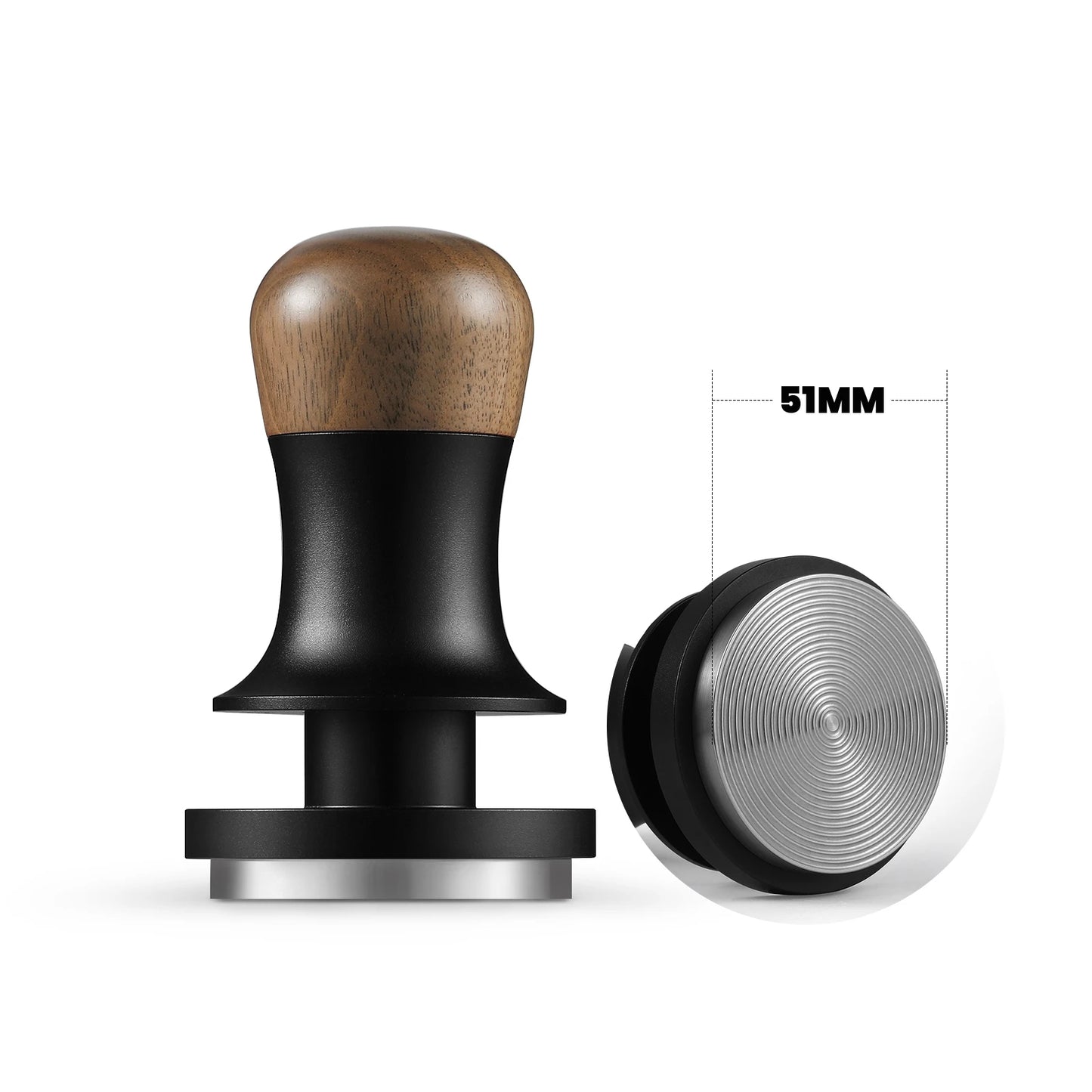 MHW-3BOMBER Tamper de Café 30lbs - Base Ondulada, Presión Constante, Tamper para Espresso con 3 Resortes, Herramienta para Baristas en Casa