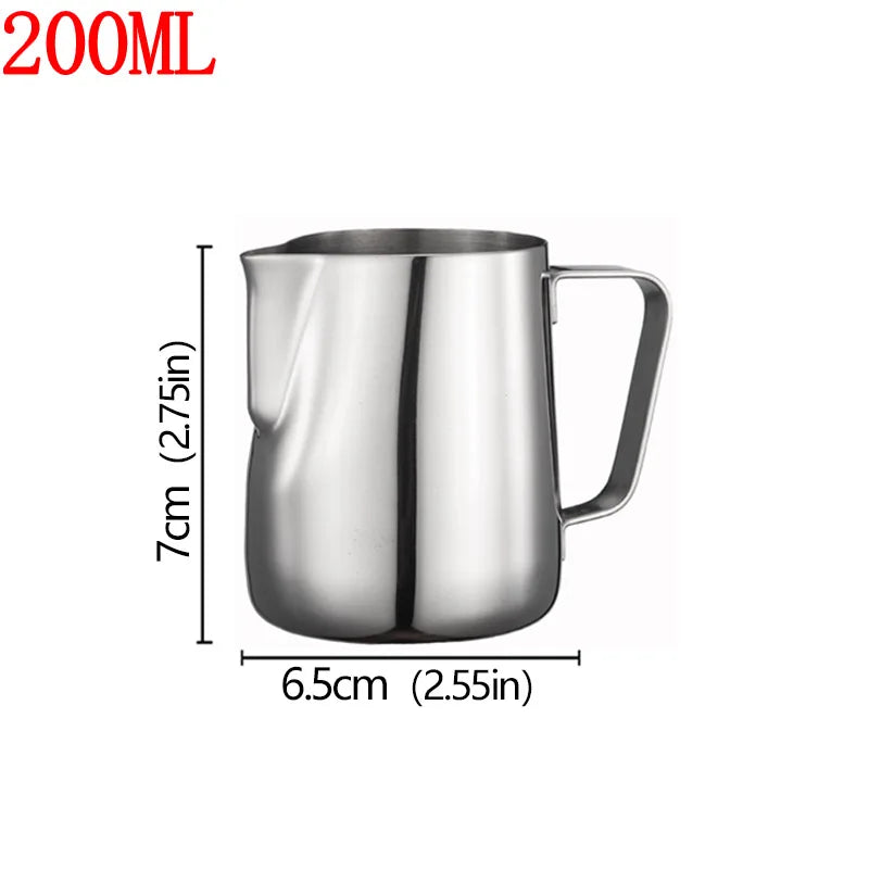 Stainless Steel Milk Frother Jug Coffee Milk Frothing Jug Latte Pitcher Measurement Jug Espresso Barista Tool Coffee Accessories