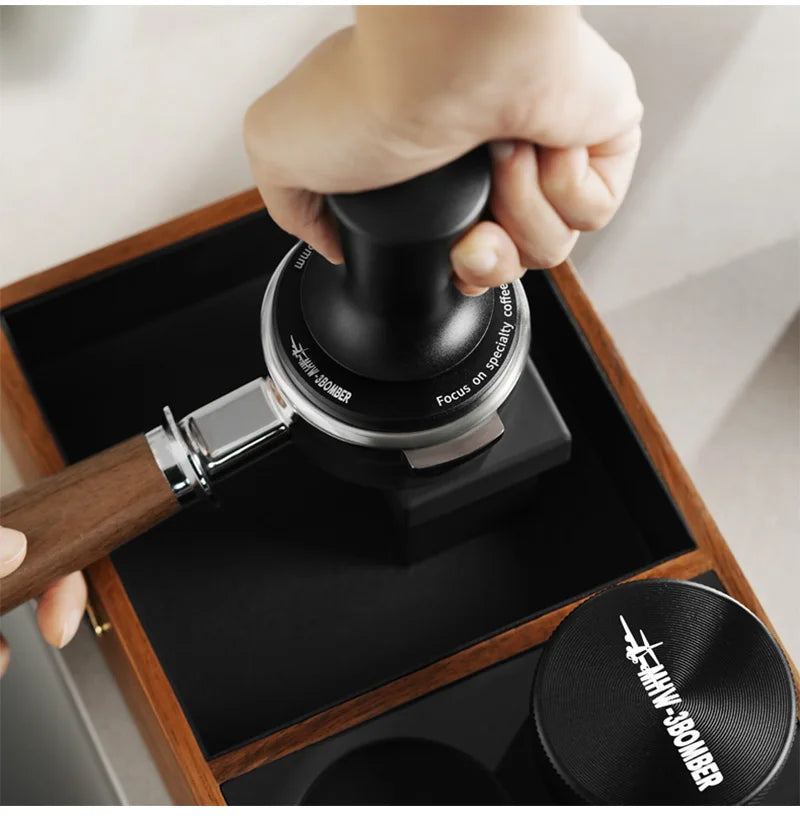 Tamper de Café MHW-3BOMBER 51/53.35/58.35MM - Tamper para Espresso con 2 Resortes, Base de Rosca de Acero Inoxidable, Accesorio para Baristas en Casa