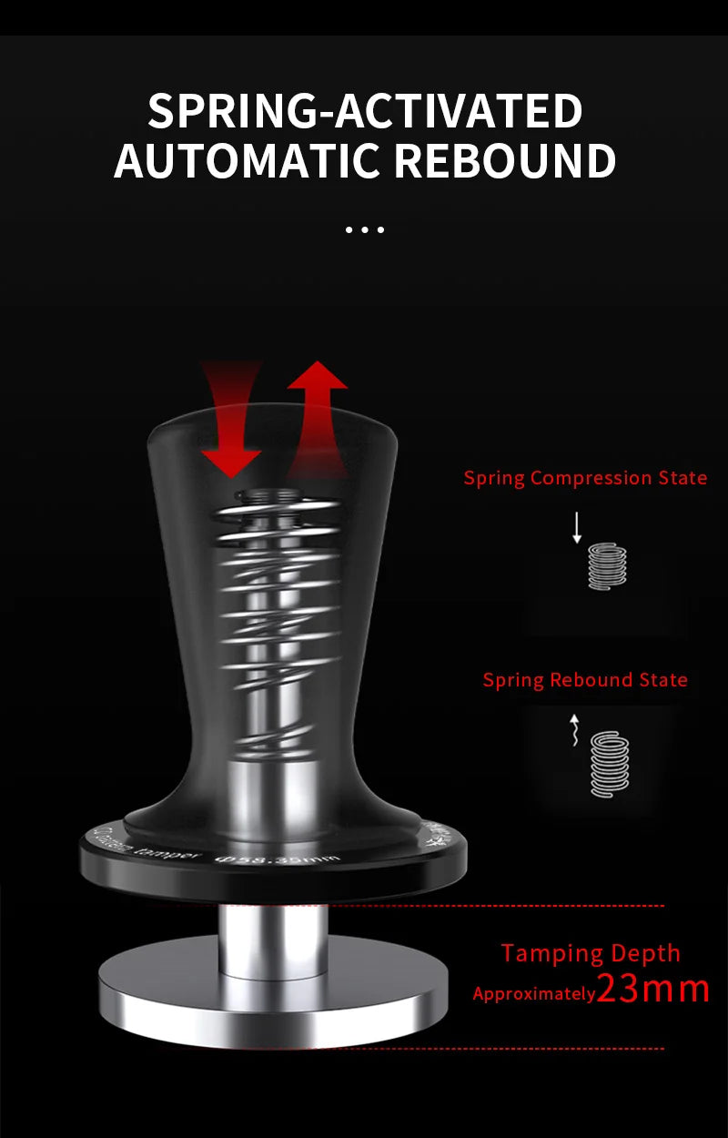 Tamper de Café MHW-3BOMBER 51/53.35/58.35MM - Tamper para Espresso con 2 Resortes, Base de Rosca de Acero Inoxidable, Accesorio para Baristas en Casa