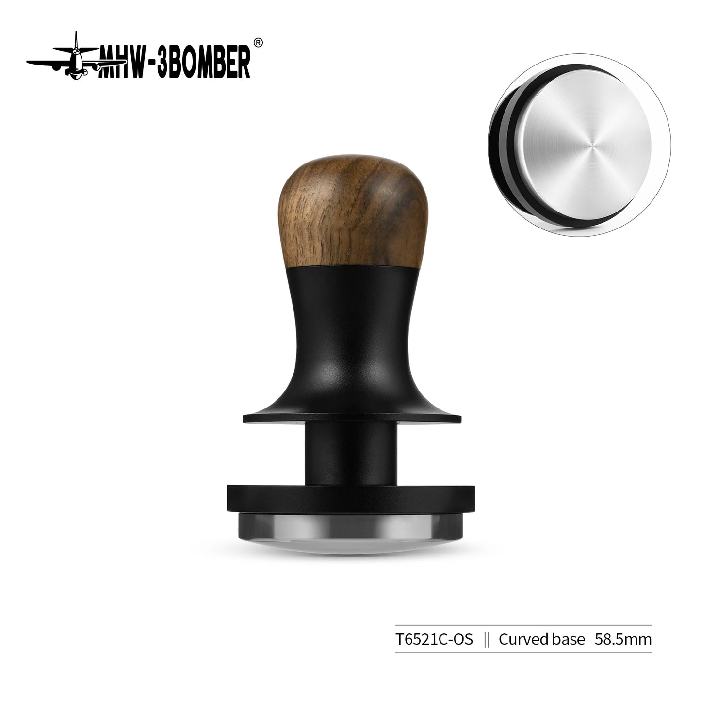 MHW-3BOMBER Tamper de Café 30lbs - Base Ondulada, Presión Constante, Tamper para Espresso con 3 Resortes, Herramienta para Baristas en Casa