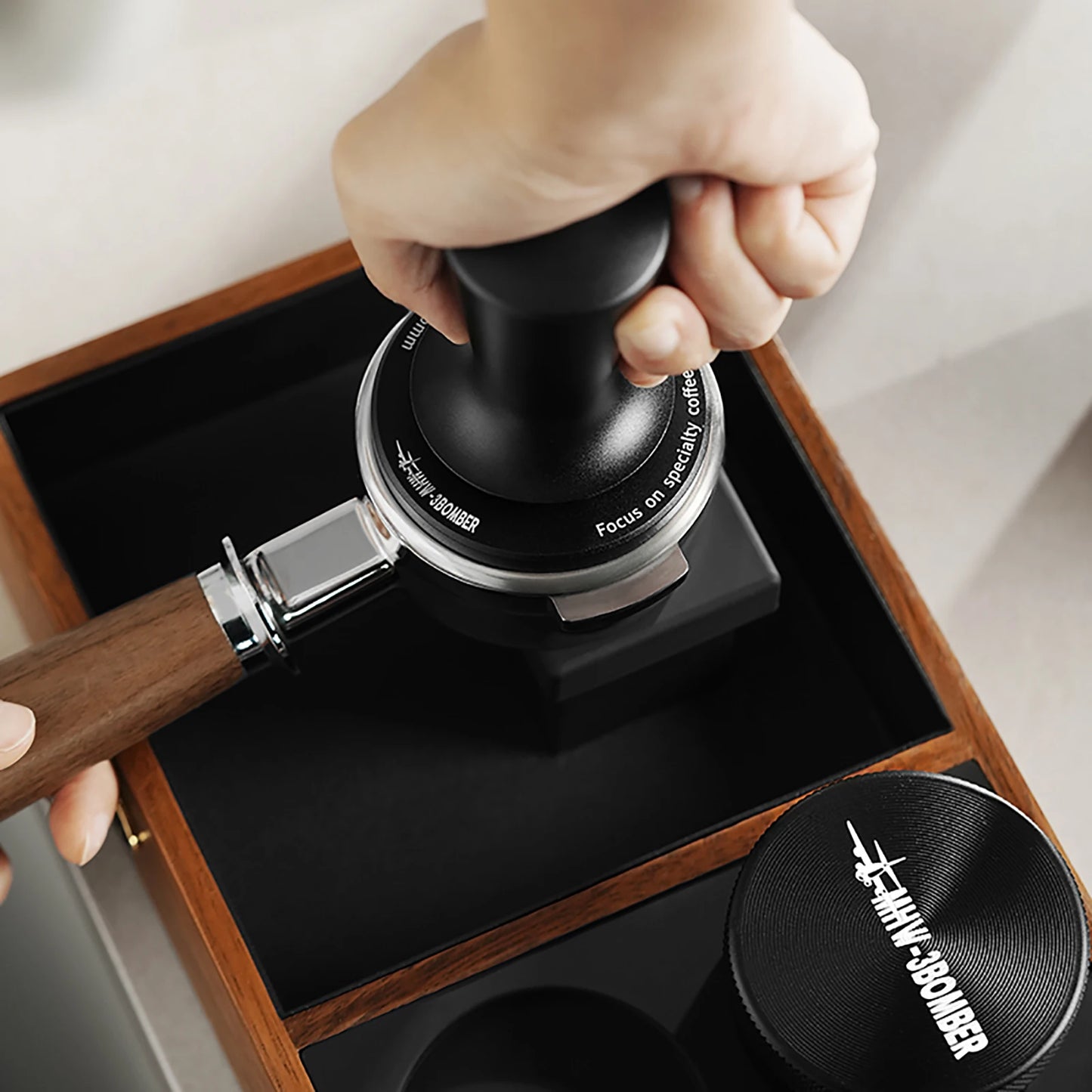 Tamper de Café MHW-3BOMBER 51/53.35/58.35MM - Tamper para Espresso con 2 Resortes, Base de Rosca de Acero Inoxidable, Accesorio para Baristas en Casa