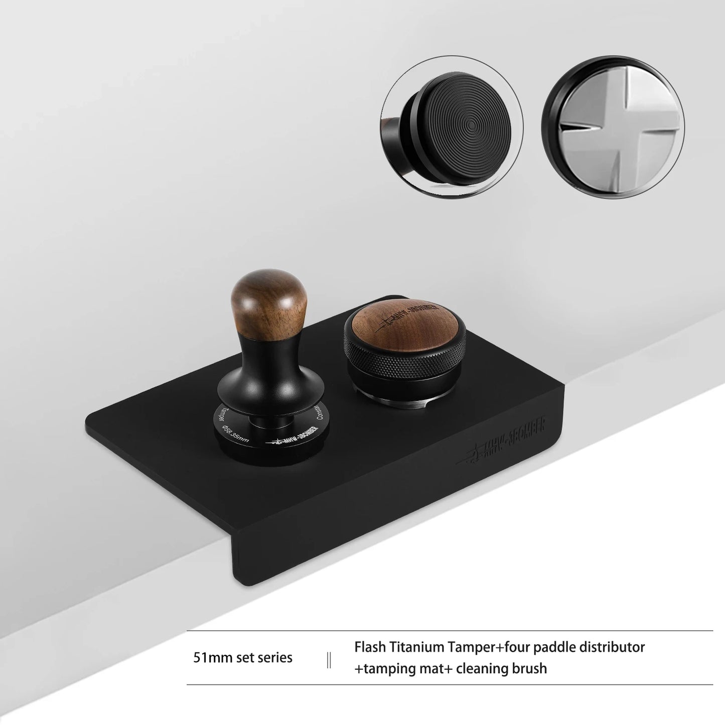 MHW-3BOMBER Tamper de Café 30lbs - Base Ondulada, Presión Constante, Tamper para Espresso con 3 Resortes, Herramienta para Baristas en Casa